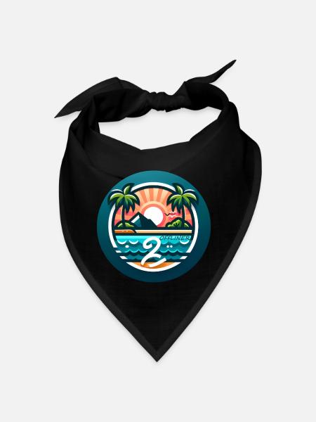 Colorful Palm Island Offliner - Bandana - black