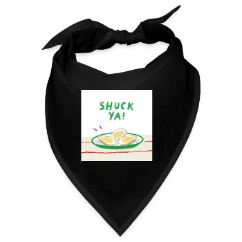 Lustiges Austern  Design - Bandana - Schwarz - Vorne