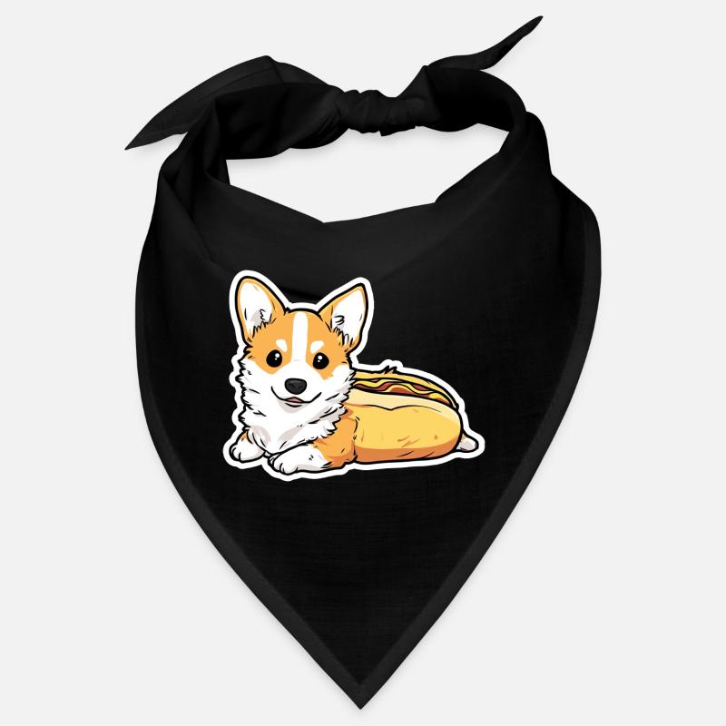Süßer Corgi-Hotdog-Brötchen-Aufkleber Bandana