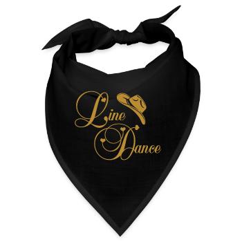 Line Dance Goldenes Logo - Bandana - Schwarz - Vorne