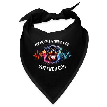 Rottweiler Herzlinie - Bandana - Schwarz - Vorne