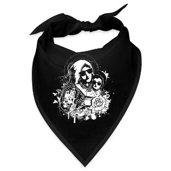 coole Muttergottes mit dem Jesuskind - Bandana - Schwarz - Vorne