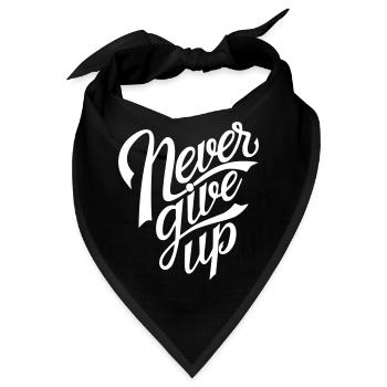 Never Give Up - Bandana - Schwarz - Vorne