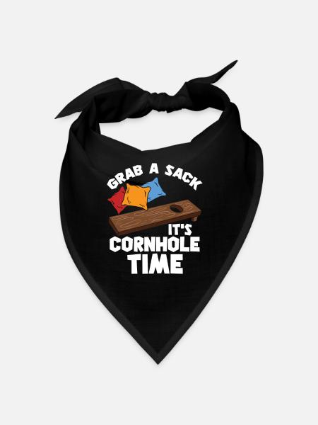 Cornhole / Blind Hole Game - It's Cornhole Time - Bandana - black - Front