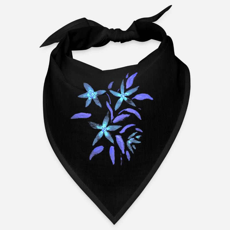 Fleurs - mauve - fleurs - Bandana - noir