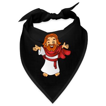 Jesus als Comicfigur Geschenk Geschenkidee - Bandana - Schwarz - Vorne