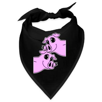 Schwein Schweine - Bandana - Schwarz - Vorne
