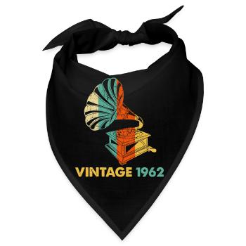 Vintage Grammophon 60. Geburtstag 1962 60 Jahre alt - Bandana - Schwarz - Vorne