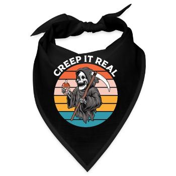 Halloween Skelett mit Sense - Bandana - Schwarz - Vorne