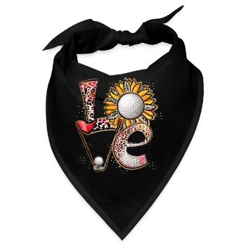 Love Golf Player Golfing - Bandana - Schwarz - Vorne