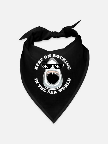 Requin Avec Lunettes De Soleil - Bandana - noir