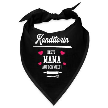 Konditorin Mama Mutter Bäckerin Meisterin - Bandana - Schwarz - Vorne
