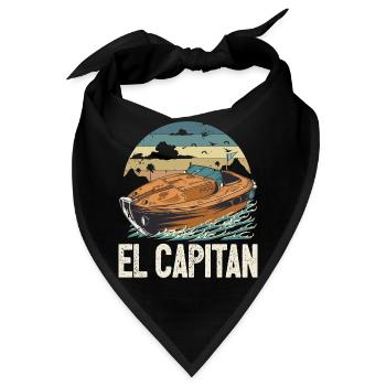 El Capitan Pontooning Motorboat Owner Lake Life - Bandana - Schwarz - Vorne