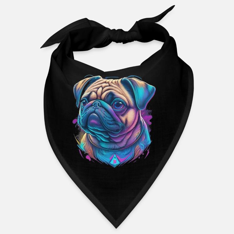 Mops Kopf Bandana
