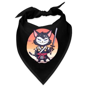 Samurai-Katze #37 - Bandana - Schwarz - Vorne