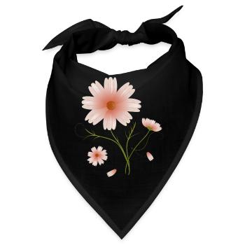schöne Cosmea Blume rosa Blüten Illustration - Bandana - Schwarz - Vorne