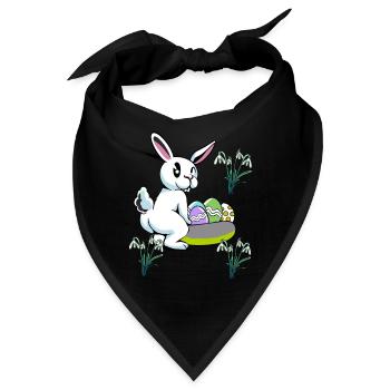 Osterhase Ostern Nest Eier Hase Kaninchen Kind - Bandana - Schwarz - Vorne