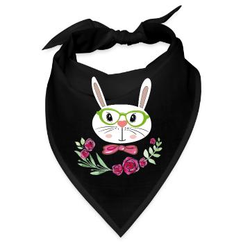 Osterhase Osterfest - Bandana - Schwarz - Vorne