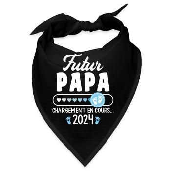 Papa wird 2024 Papa in Arbeit Schwangerschaftsankündigung - Bandana - Schwarz - Vorne