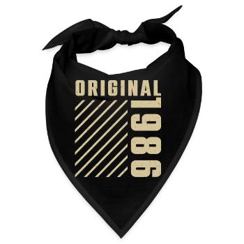 Original 1986 Authentisch 1986 Vintage Bursdag - Bandana - Schwarz - Vorne
