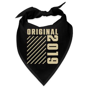 Original 2019 Authentic 2019 Vintage Bursdag - Bandana - Schwarz - Vorne
