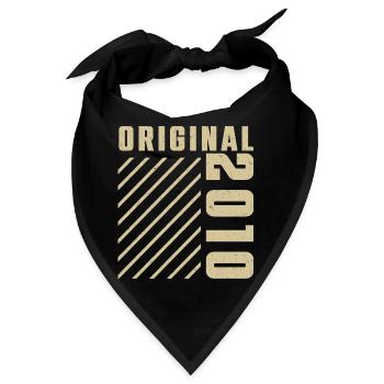 Original 2010 Authentic 2010 Vintage Bursdag - Bandana - Schwarz - Vorne