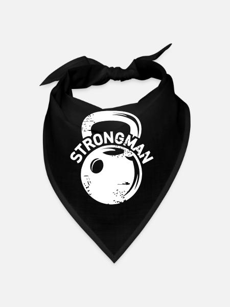 kettlebell strongman fitness weights icon icon - Bandana - black