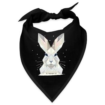 weißer Schneehase-Zeitlose Eleganz des Winters - Bandana - Schwarz - Vorne