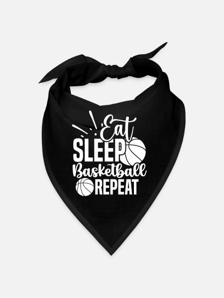 Manger dormir basket répéter blanc - Bandana - noir - Devant