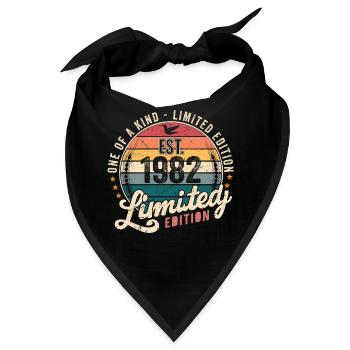 geburtstagsgeschenk 1982 Jahrgang 1982 Retro 1982 - Bandana - Schwarz - Vorne