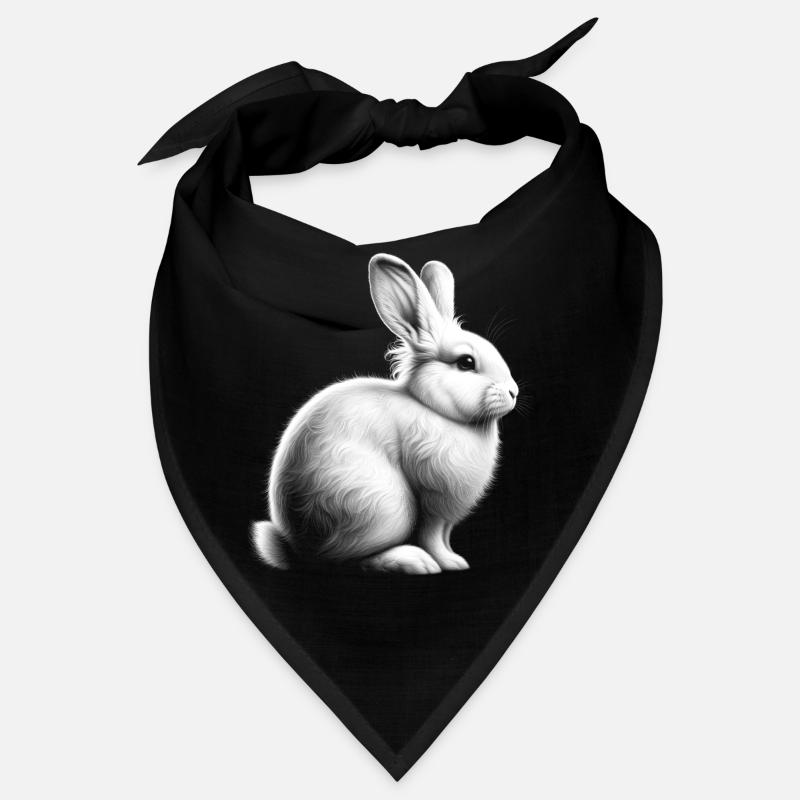 Cute White Rabbit Portrait Bandana