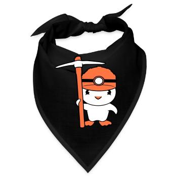 Ente Bergmann Spitzhacke Helm Lampe Minenarbeiter - Bandana - Schwarz - Vorne