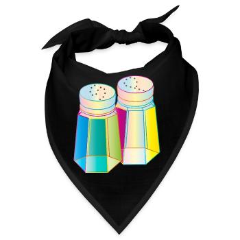 Salz & Pfeffer im Prisma-Glas – Farbenfrohe Würze - Bandana - Schwarz - Vorne
