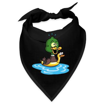 Die Ente, die schwimmen lernt - Bandana - Schwarz - Vorne