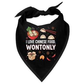 Ausdrucksstarkes chinesisches Essensliebesdesign - Bandana - Schwarz - Vorne