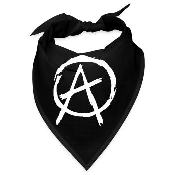Anarchie Symbol im Kreis - weiß - Bandana - Schwarz - Vorne