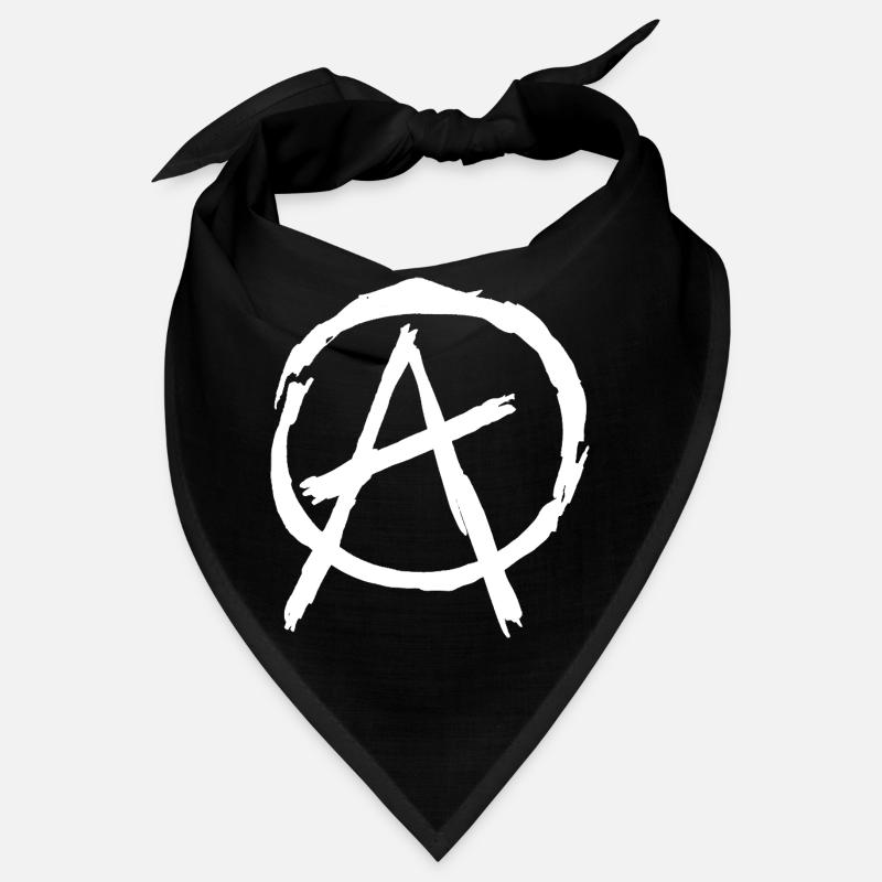 Anarchy Symbol in Circle - White Bandana