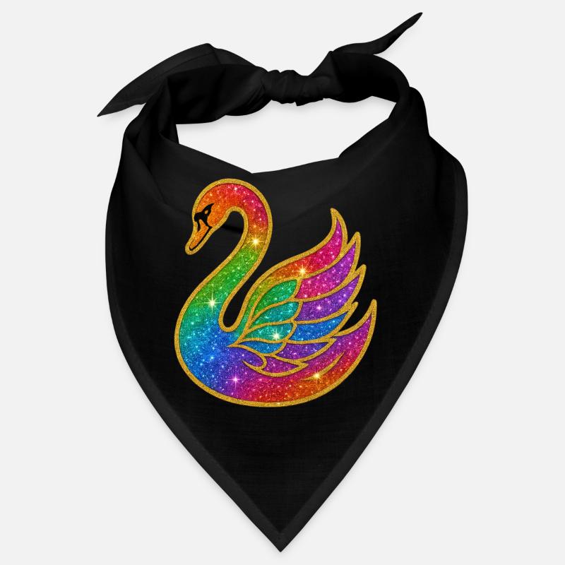 Rainbow Glitter Swan Mother Bandana
