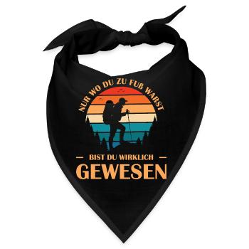 Wandern Sprüche Wanderer Wanderoutfits - Bandana - Schwarz - Vorne