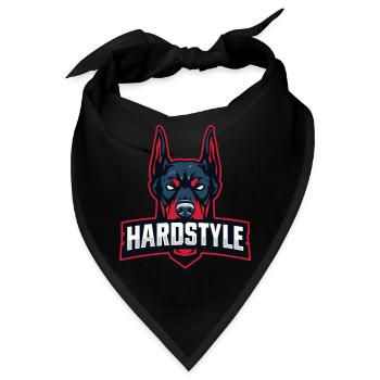 Dobermankopf – HARDSTYLE  - Bandana - Schwarz - Vorne