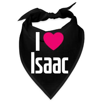 I Love Isaac Pinkes Herz Ich liebe Isaac - Bandana - Schwarz - Vorne