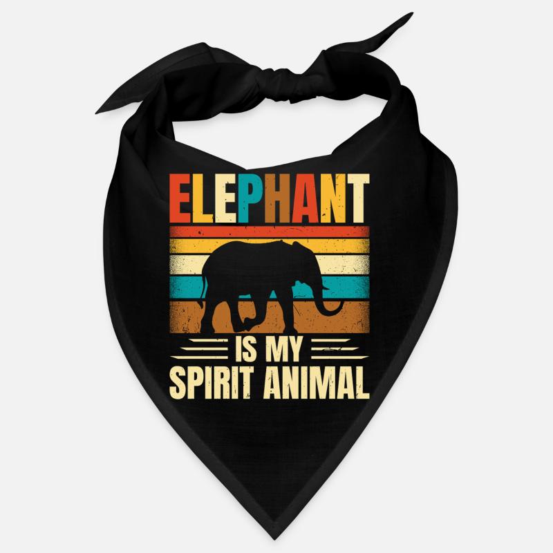 Elefant - Bandana - Schwarz