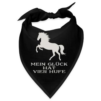 Mein Glück hat vier Hufe - Bandana - Schwarz - Vorne