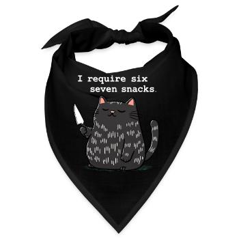 6-7 Internet Meme 6 7 Snack Katze - Bandana - Schwarz - Vorne
