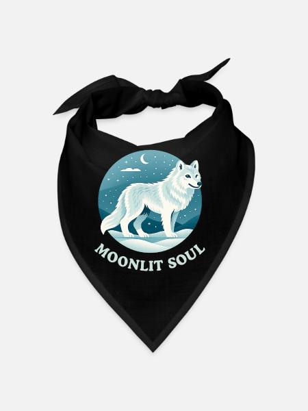 Wolf of the Moonlit Night - Bandana - black - Front