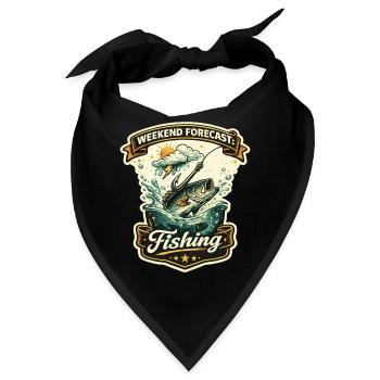 Weekend Forecast Fishing Retro Motiv - Bandana - Schwarz - Vorne