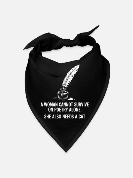 La poésie et les chats donnent du pouvoir aux femmes - Bandana - noir - Devant