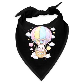 Pastell-Kaninchenballon im Himmel - Bandana - Schwarz - Vorne