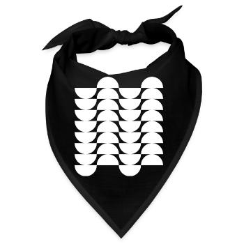 Wellengitter-Halbkreismuster - Bandana - Schwarz - Vorne