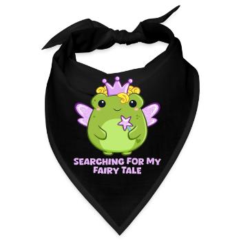 Gute Fee als Frosch mit Zauberstab und Spruch - Bandana - Schwarz - Vorne